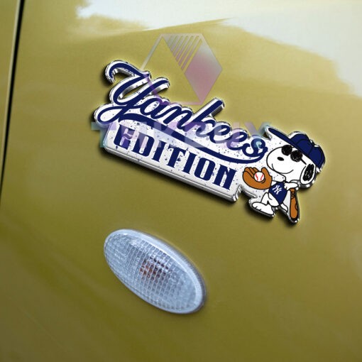 Snoopy x Yankees Edition Laser Engraved Car Name Badge - Image 4