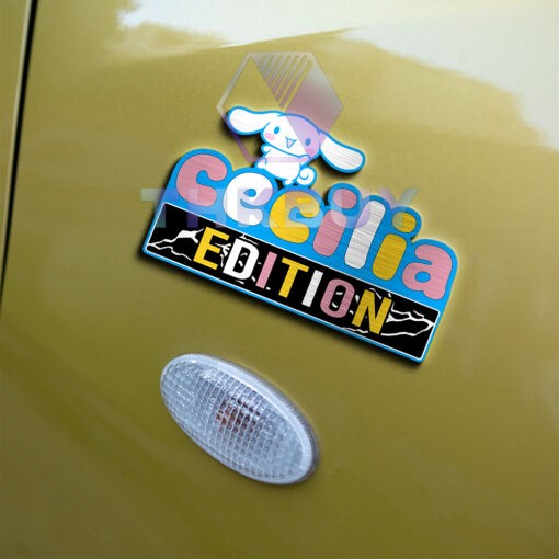 Personalized Cinamonroll Edition Laser Engraved Car Name Badge Version 2 - Image 4