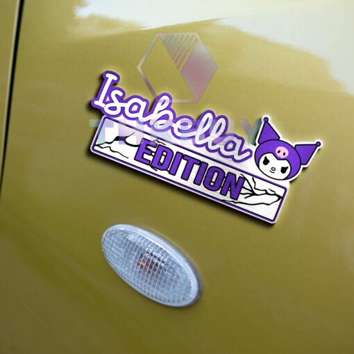 Personalized Kuromi Edition Laser Engraved Car Name Badge - Image 3