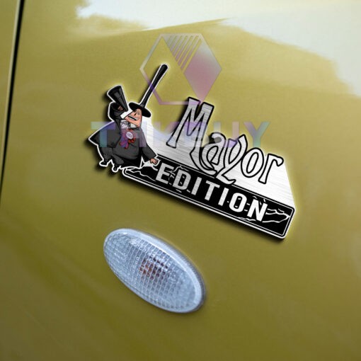 Personalized Mayor Edition Laser Engraved Car Name Badge - Image 6