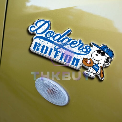 Snoopy x Dodgers Edition Laser Engraved Car Name Badge - Image 6