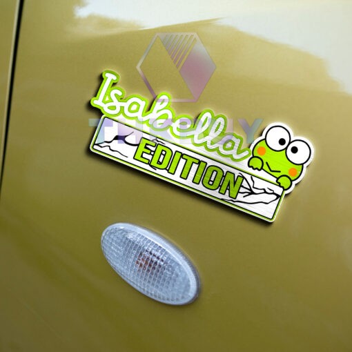 Personalized Keroppi Edition Laser Engraved Car Name Badge - Image 4
