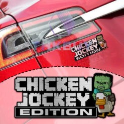 Chicken Jockey Edition Laser Engraved Car Name Badge