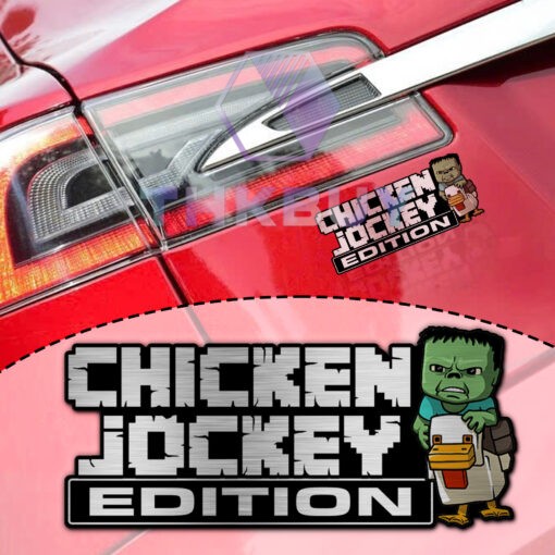 Chicken Jockey Edition Laser Engraved Car Name Badge