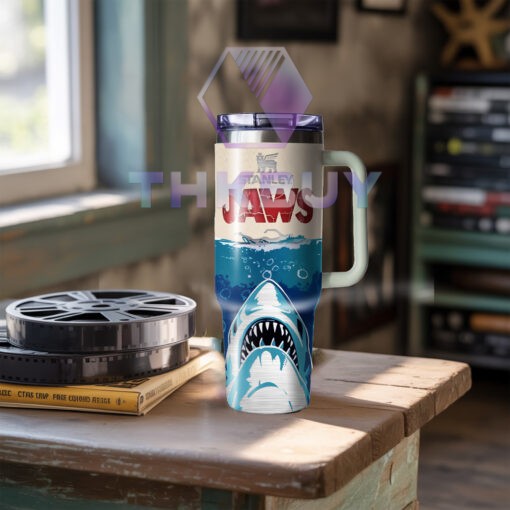 JAWS 50th Anniversary Lazer Engraved Stanley Logo Tumbler - Image 5