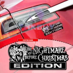Jack & Sally, The Nightmare Before Christmas Edition Laser Engraved Car Name Badge