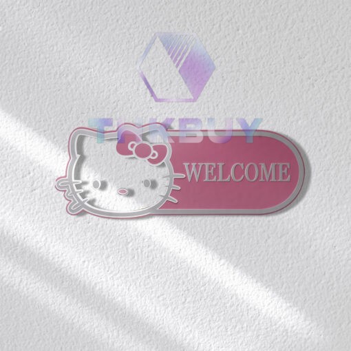 Personalized Hello Kitty Inspired 3D Wooden Door Sign - THK1982 - Image 8