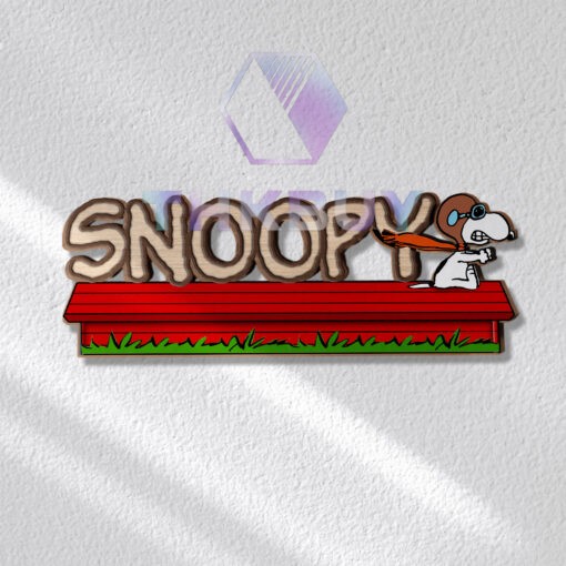 Personalized Snoopy Inspired 3D Wooden Door Sign - Image 3