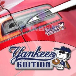 Snoopy x Yankees Edition Laser Engraved Car Name Badge