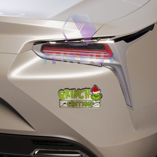 Personalized The Grinch Edition Laser Engraved Car Name Badge Version 1 - Image 3