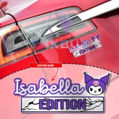 Personalized Kuromi Edition Laser Engraved Car Name Badge