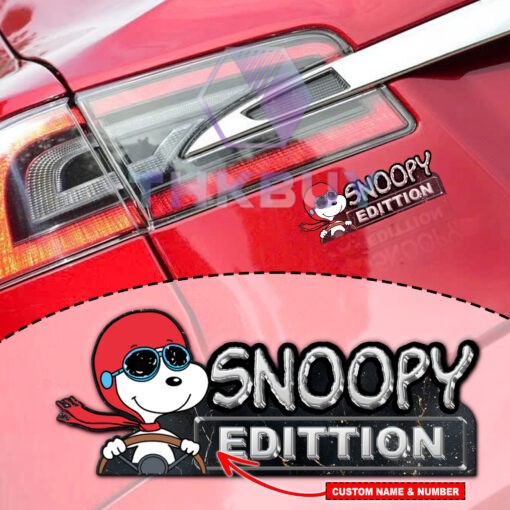 Snoopy Pilot Edition Laser Engraved Car Emblem