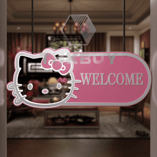 Personalized Hello Kitty Inspired 3D Wooden Door Sign - THK1982 - Image 4