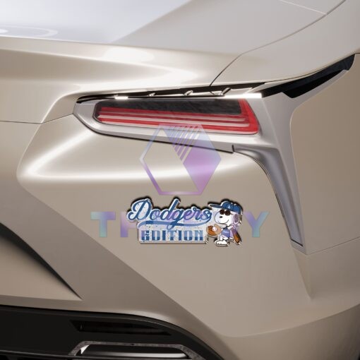 Snoopy x Dodgers Edition Laser Engraved Car Name Badge - Image 5
