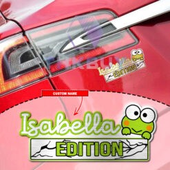 Personalized Keroppi Edition Laser Engraved Car Name Badge