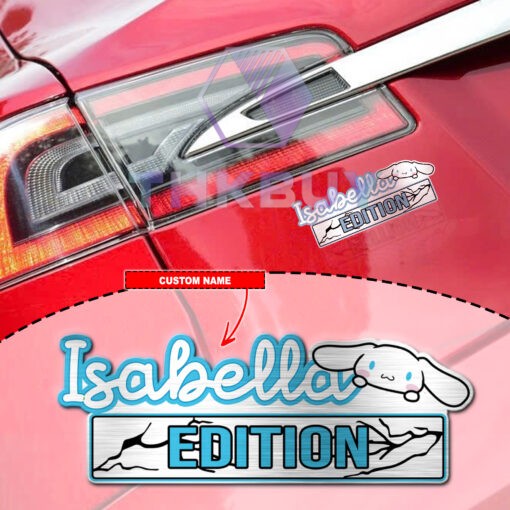 Personalized Cinamonroll Edition Laser Engraved Car Name Badge