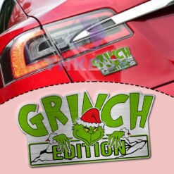 Personalized The Grinch Edition Laser Engraved Car Name Badge Version 2