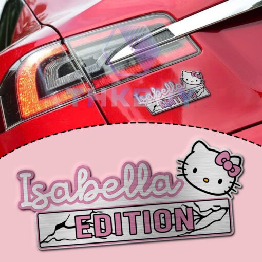 Personalized Hello Kitty Edition Laser Engraved Car Name Badge