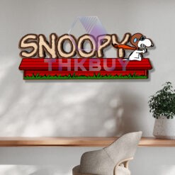 Personalized Snoopy Inspired 3D Wooden Door Sign