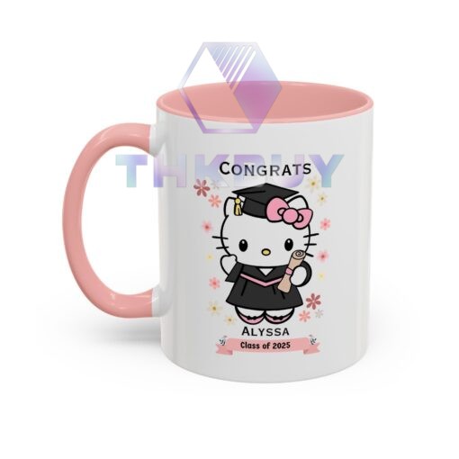 Personalized Cute Kitty Graduation Mug Class of 2025 Gift - Image 3