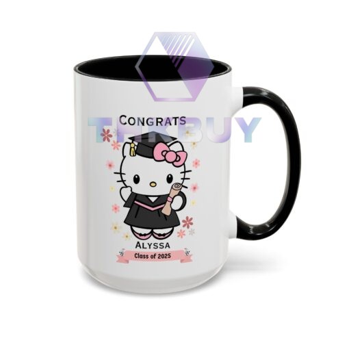 Personalized Cute Kitty Graduation Mug Class of 2025 Gift - Image 4