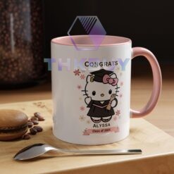 Personalized Cute Kitty Graduation Mug Class of 2025 Gift