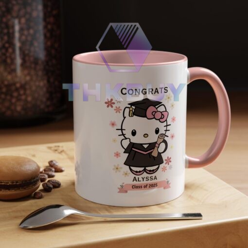 Personalized Cute Kitty Graduation Mug Class of 2025 Gift