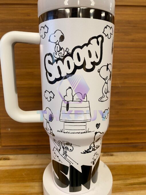 Snoopy White And Black Dog 40oz Stanley Tumbler