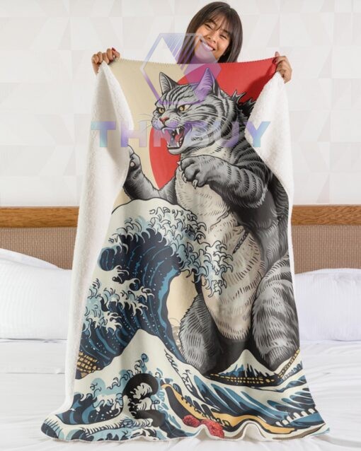 Funny Godzilla Cat Blanket - THK2007 - Image 3