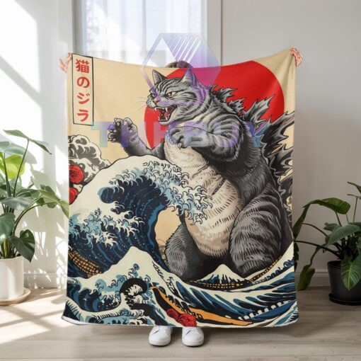 Funny Godzilla Cat Blanket - THK2007 - Image 4
