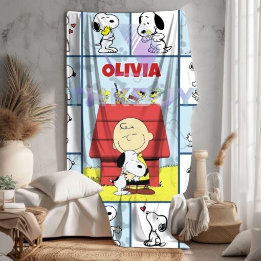 Custom Name Charlie Brown Dog Blanket - THK1912 - Image 4