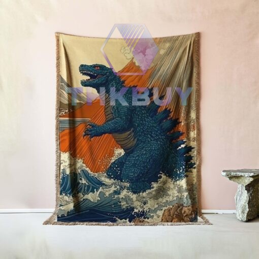 Giant Monster Godzilla Woven Blanket - Image 3