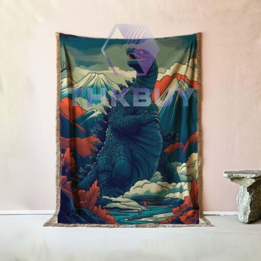Giant Monster Godzilla Woven Blanket