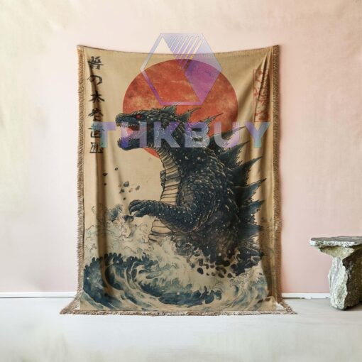 Giant Monster Godzilla Woven Blanket - Image 4