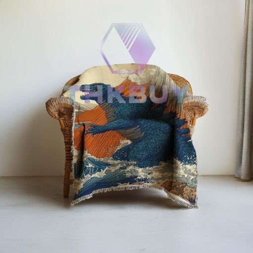 Giant Monster Godzilla Woven Blanket - Image 7
