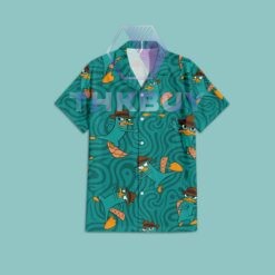 Perry the Platypus in Phineas and Ferb Swirling Hawaiian Shirt