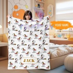 Personalized Snoopy In Red Baron Gear Blanket - THK1913
