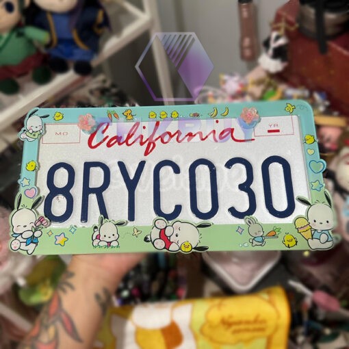 Pochacco Kawaii cute Sanrio License Plate Frame - Image 3