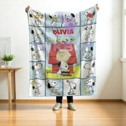 Custom Name Charlie Brown Dog Blanket - THK1912
