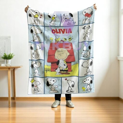Custom Name Charlie Brown Dog Blanket - THK1912