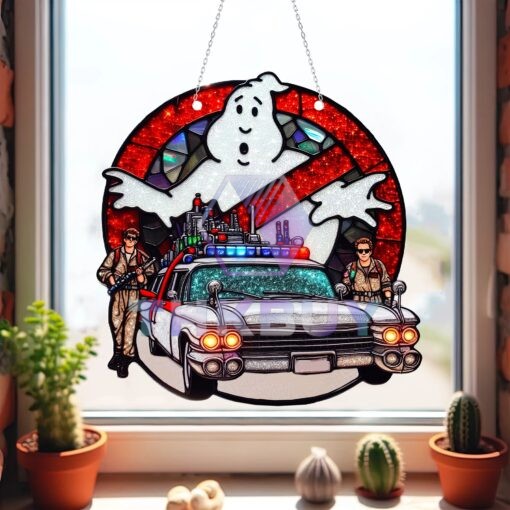 Ghostbusters Stained Glass Window Hanging Suncatcher Home Decor