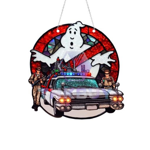 Ghostbusters Stained Glass Window Hanging Suncatcher Home Decor - Image 2