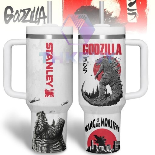 Godzilla 40oz Tumbler with Handle and Straw