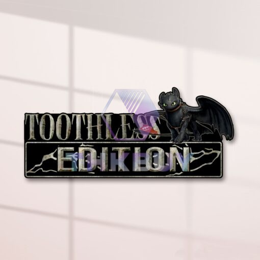 Toothless Edition Laser Engraved or 3D Inlayed Car Name Badge Version 1 - Image 3