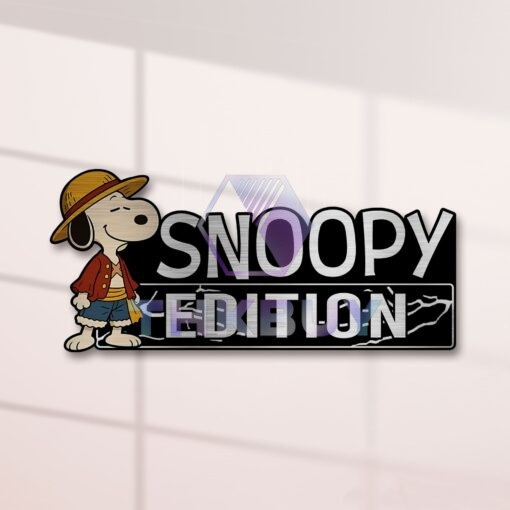 Snoopy x One Piece Edition Laser Engraved or 3D Inlayed Car Name Badge - Image 2
