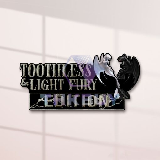 Toothless And Light Fury Edition Laser Engraved or 3D Inlayed Car Name Badge - Image 2
