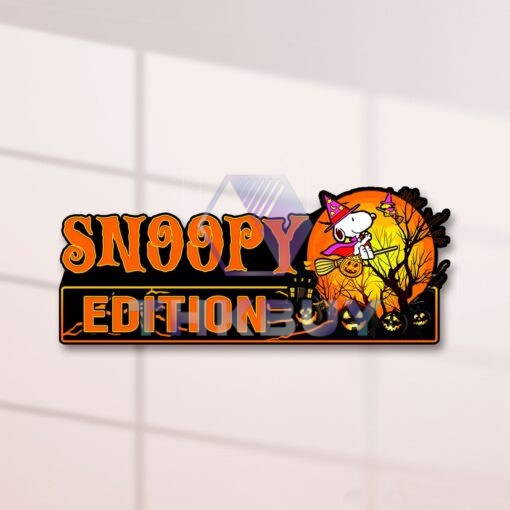 Snoopy Halloween Edition Laser Engraved or 3D Inlayed Car Name Badge - Image 2