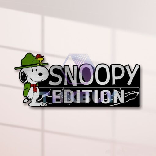 Snoopy Boyscout Edition Laser Engraved or 3D Inlayed Car Name Badge - Image 2