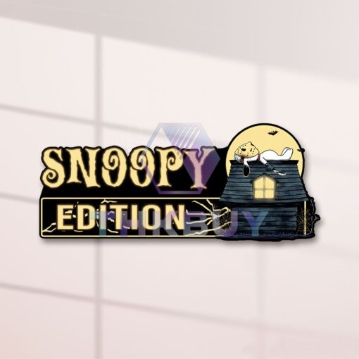 Snoopy Halloween Edition Laser Engraved or 3D Inlayed Car Name Badge - Image 2