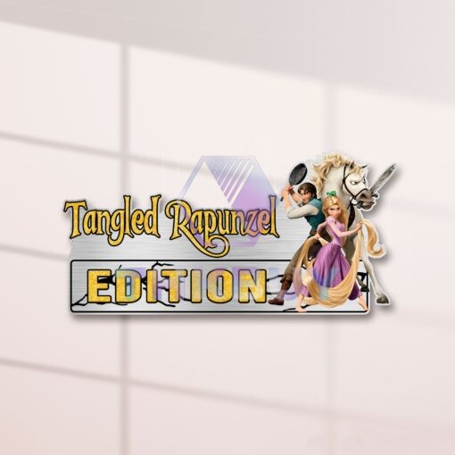Tangled Rapunzel Edition Laser Engraved or 3D Inlayed Car Name Badge - Image 2